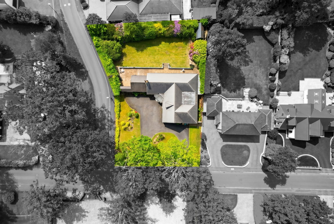 Aerial view of the plot at Woodside Way, Solihull
